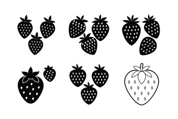 Minimal Strawberry Vector Template