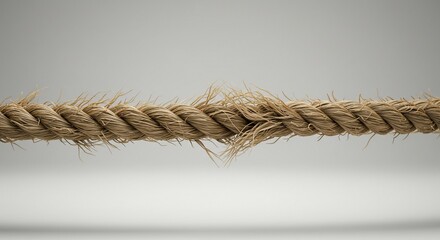 Close-up of a Worn and Textured Rope on a Plain Background