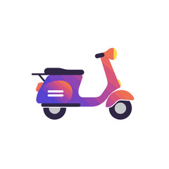 Obraz premium Colorful scooter illustration in modern flat design style 