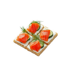 Delicious Smoked Salmon Canap�s with Cream Cheese and Cucumber
