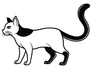 Sleek Domestic Cat Drawing for Digital Artwork