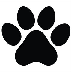 Minimalist Black Paw Print Icon for Pet and Animal Themes
