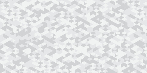 Abstract geometric White and gray background seamless mosaic and low polygon triangle texture wallpaper. Triangle shape retro wall grid pattern geometric ornament tile vector square element.	
