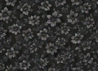 Obraz premium Elegant small-scale charcoal floral repeat, perfect for diverse applications , design, delicate