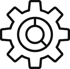  Line icon of gear  vector illustration on transparent background.