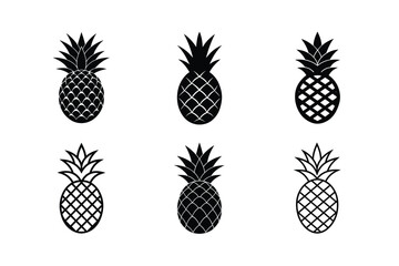 Obraz premium Isolated Pineapple Black White Vector