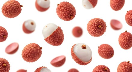 Isolated Lychees on White Background for High-Quality Stock Images