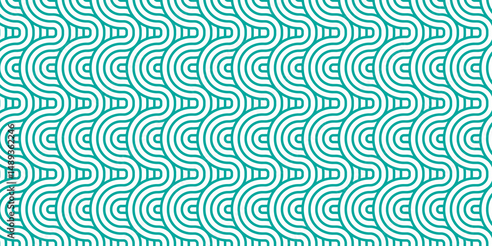 Poster overlapping pattern minimal diamond geometric waves spiral abstract circle wave line. blue seamless 