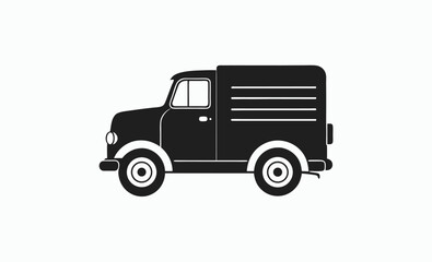 Truck silhouette icon, Cargo truck vector, Delivery truck view, Truck front graphic, Truck side outline, Transport vehicle silhouette