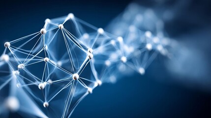 Fototapeta premium Abstract network structure with glowing nodes. Abstract Futuristic Business Background