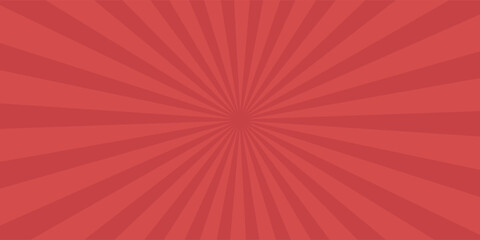 Red comic sunburst effect background with halftone. pop art comic-style vector background