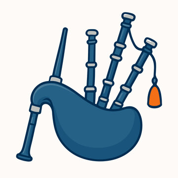 Stylish bagpipes design in blue color representing the concept of travel  