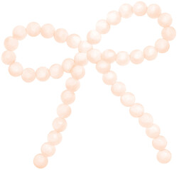 Cute White Pearl Ribbon Bow Watercolor Beadded Vintage y2k Aesthetic