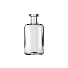 Clear glass bottle mockup on oil empty shape drink on transparent background