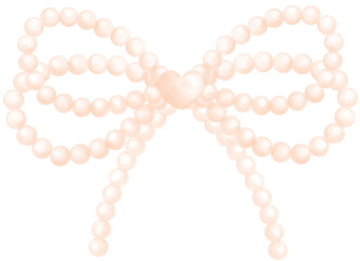 Cute White Pearl Ribbon Bow Watercolor Beadded Double Bow y2k Aesthetic