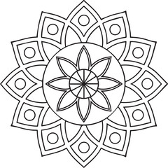 Flower Mandala Coloring Template – Intricate Symmetrical Pattern