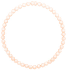 White Pearl Frame Circle shape watercolor