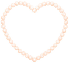 White Pearl Frame Heart shape watercolor
