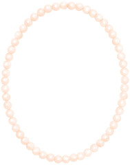 White Pearl Frame Oval shape watercolor