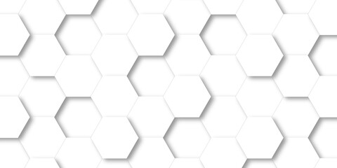 Abstract emboss white Hexagonal Background. Luxury White Pattern. Futuristic minimal honeycomb mosaic white background. geometric mesh cell texture. modern futuristic wallpaper.