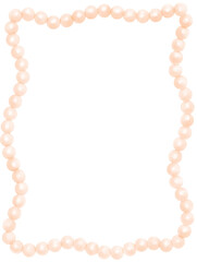 Retro White Pearl Frame Wavy Rectangle shape watercolor