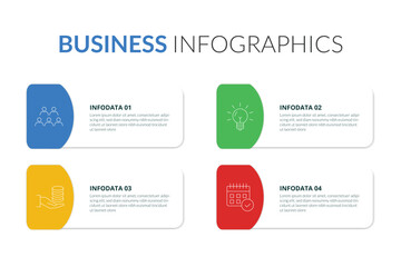 Creative concept for infographic with 4 steps, options, parts or processes. Business data visualization.