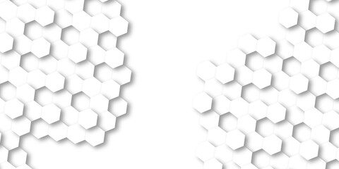 Abstract emboss white Hexagonal Background. Luxury White Pattern. Futuristic minimal honeycomb...