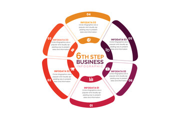 Six 6 Options Circle Cycle Infographic Template Design