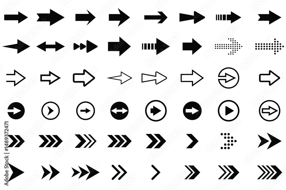 Poster arrow icon set. arrows. arrows vector. many options modern simple arrows. different cursor arrow dir