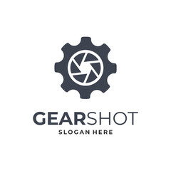 Gear and lens logo modern style, perfect for photography logo design