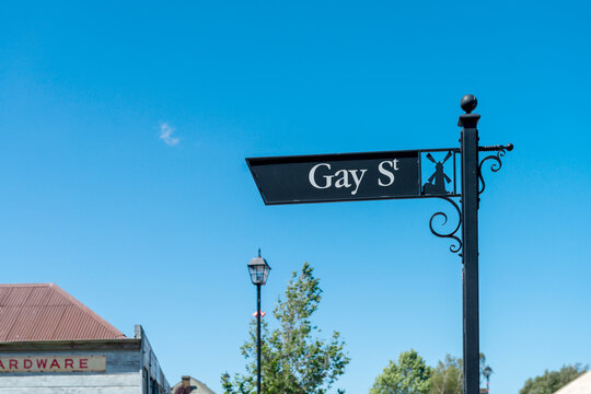 fancy, fabulous street sign with "gay st"