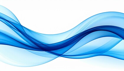 Obraz premium A dynamic abstract blue wave design on a clean white background, exemplifying fluidity and motion.