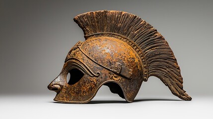 Ancient Greek warrior helmet, rusty