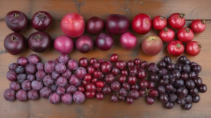 Vibrant purple and red fruits rich in anthocyanins, a colorful display of natural antioxidants
