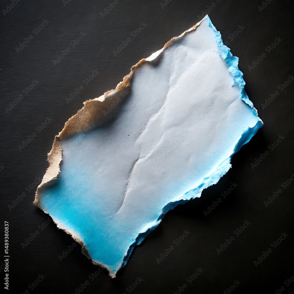 Aufkleber abstract image of torn paper with contrasting edges on dark background