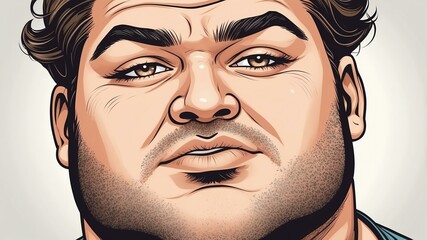 Plus size man Eyebrow raised with a hint of surprise or intrigue background