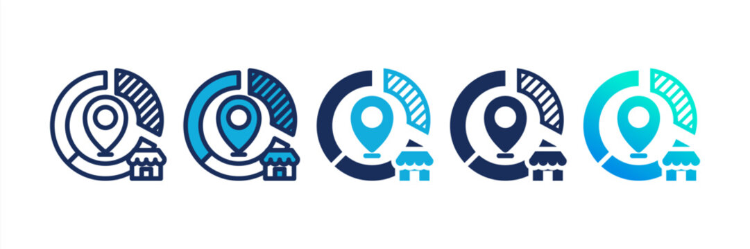 Market Positioning Multi Style Icon Set