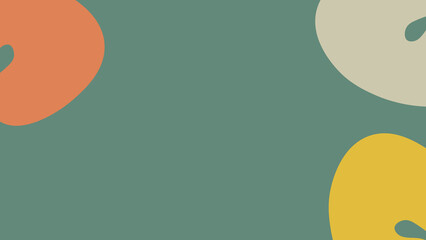 Earthy toned abstract minimal illustration with orange, green, and beige shapes on calm background, ideal for eco-friendly, modern, and editorial visuals