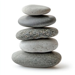 Fototapeta premium Stacked Smooth Stones in Calm Arrangement for Zen Garden and Meditation Purpose