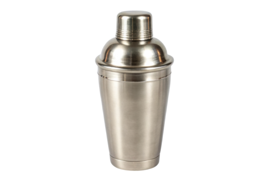 PNG Stainless steel cocktail shaker with polished finish for mixing drinks