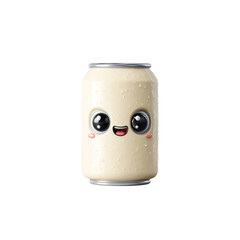 Cute Cartoon Soda Can with Condensation - Happy Beverage Illustration