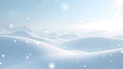 Serene winter landscape with snow-covered hills under a clear sky. Best for holiday, nature, and background visuals.