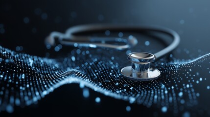 Futuristic Healthcare Technology Concept on Dark Background.Generative AI