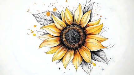 Detailed sunflower illustration