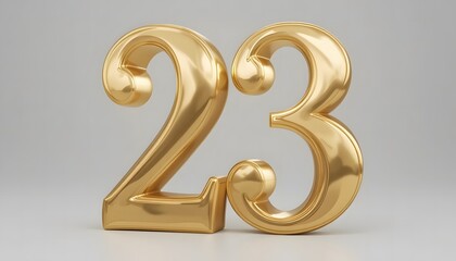 Obraz premium Golden Number 23 Twenty-Three - 3D Elegant Numerals