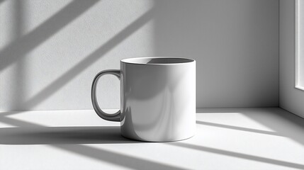 Obraz premium Blank white mug on a table