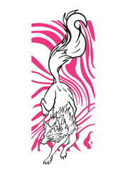 fox illustration with japanese style for kaijune event
