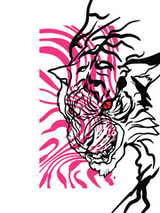 tiger illustration with japanese style for kaijune event