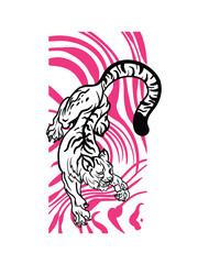 tiger illustration with japanese style for kaijune event