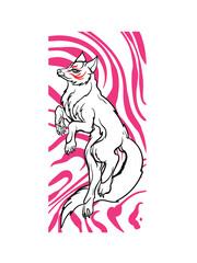 fox illustration with japanese style for kaijune event

